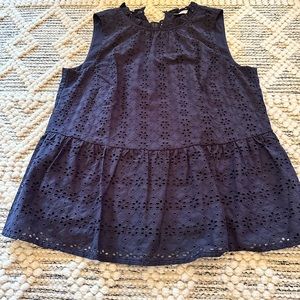 LOFT NAVY BLUE TOP SIZE SMALL
